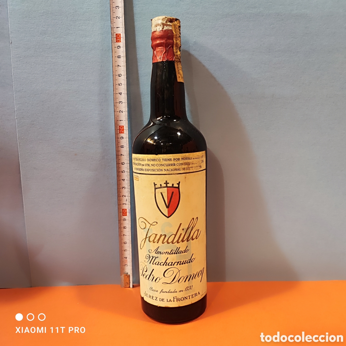 Coleccionismo de vinos y licores: Botella Jandilla amontillado macharnudo Pedro Domecq