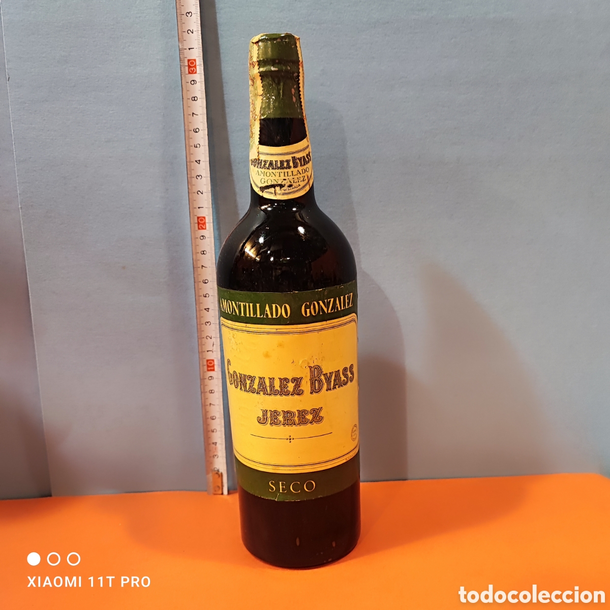 Coleccionismo de vinos y licores: Botella de vino amontillado seco Gonz&aacute;lez Byass.