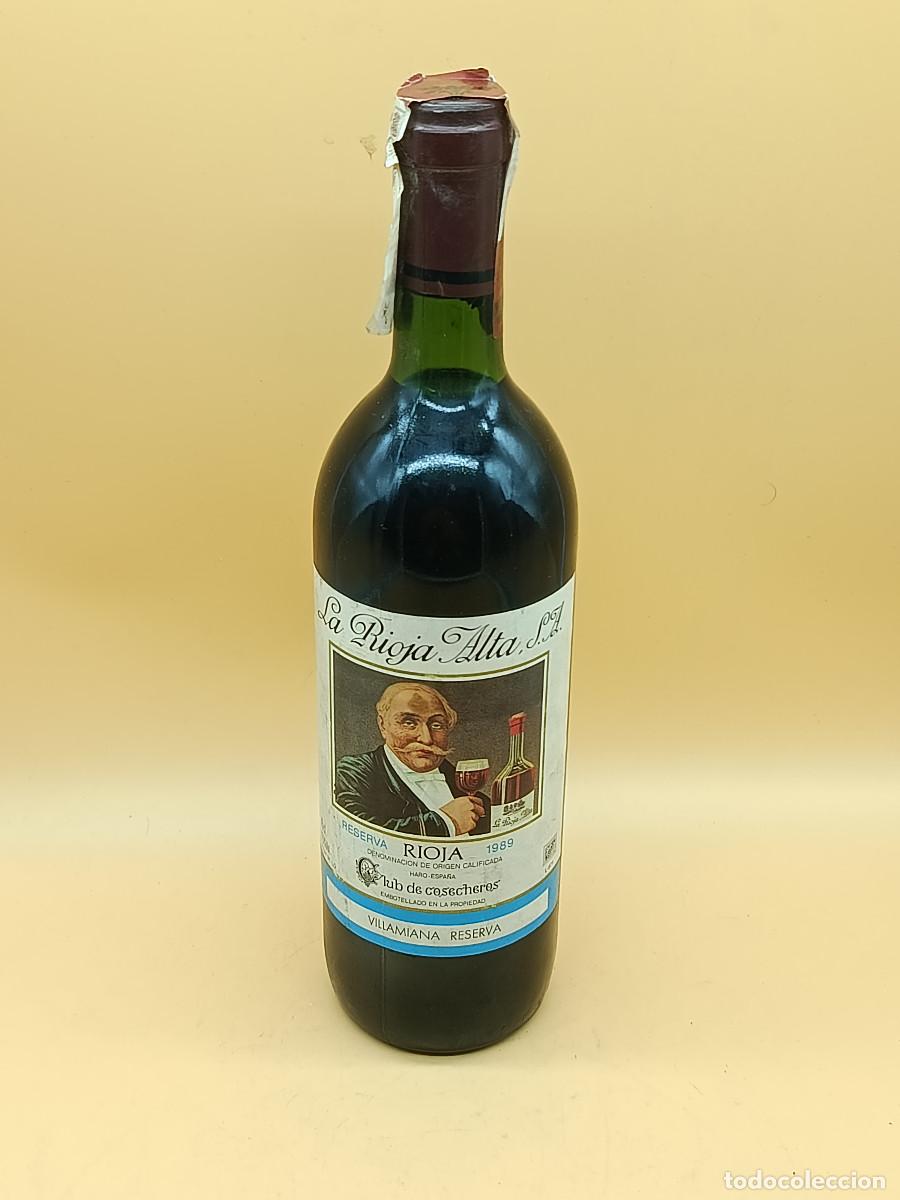 Coleccionismo de vinos y licores: BOTELLA VINO LA RIOJA ALTA RESERVA VILLAMIANA 1989. CLUB COSECHEROS. 75CL. PRECINTADA. RIOJA TINTO.