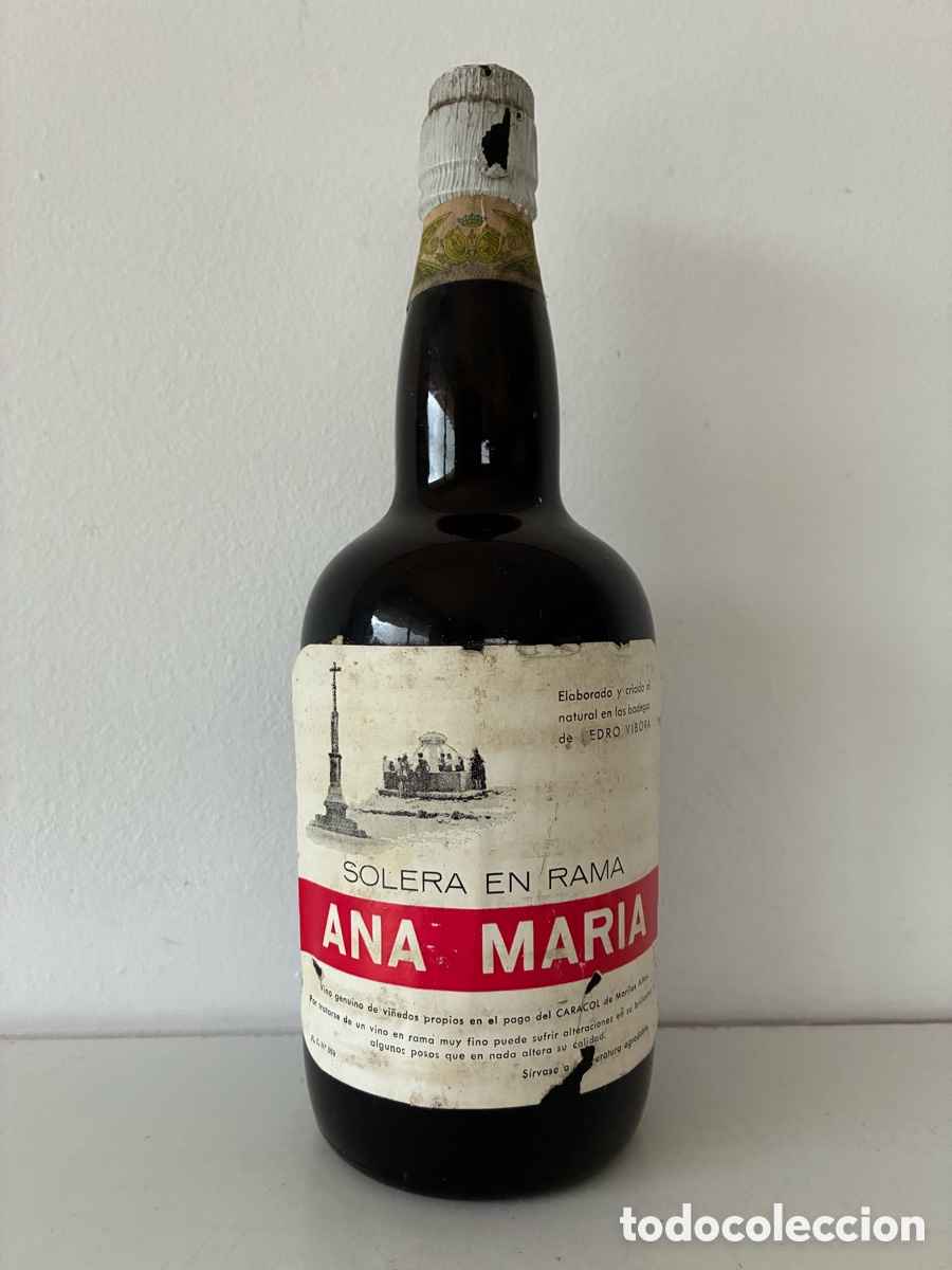 Coleccionismo de vinos y licores: Botella Solera En Rama Ana Mar&iacute;a