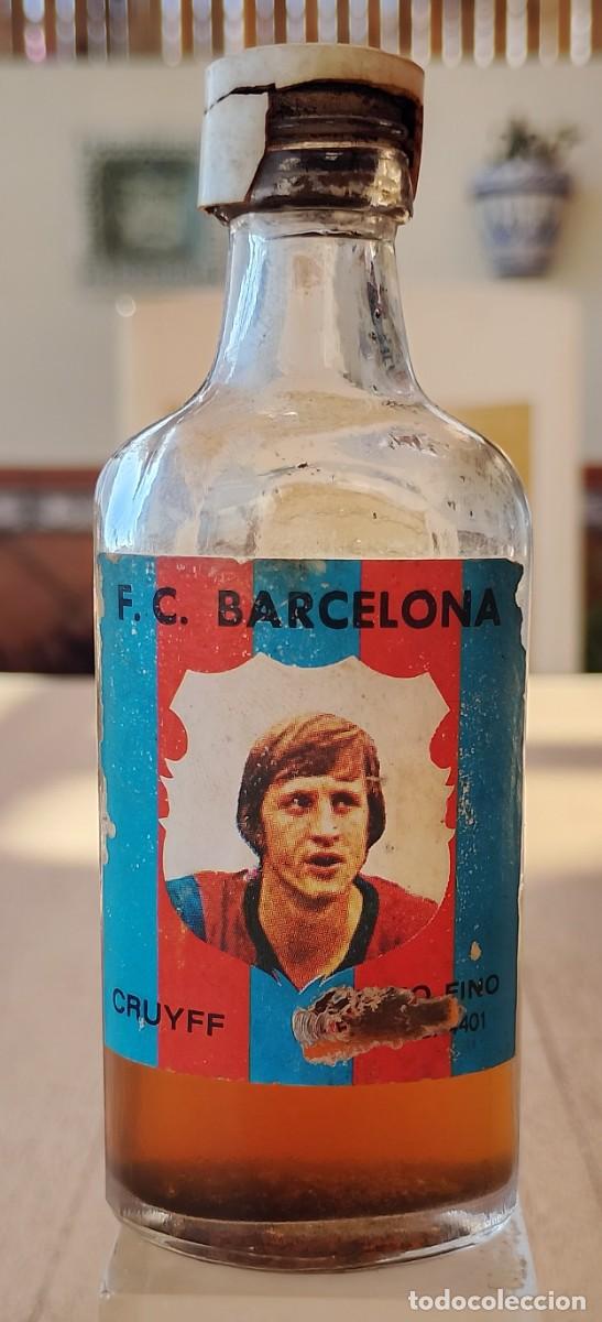 Coleccionismo de vinos y licores: Botell&iacute;n Botella Peque&ntilde;a Vino Fino Cruyff F. C. Barcelona
