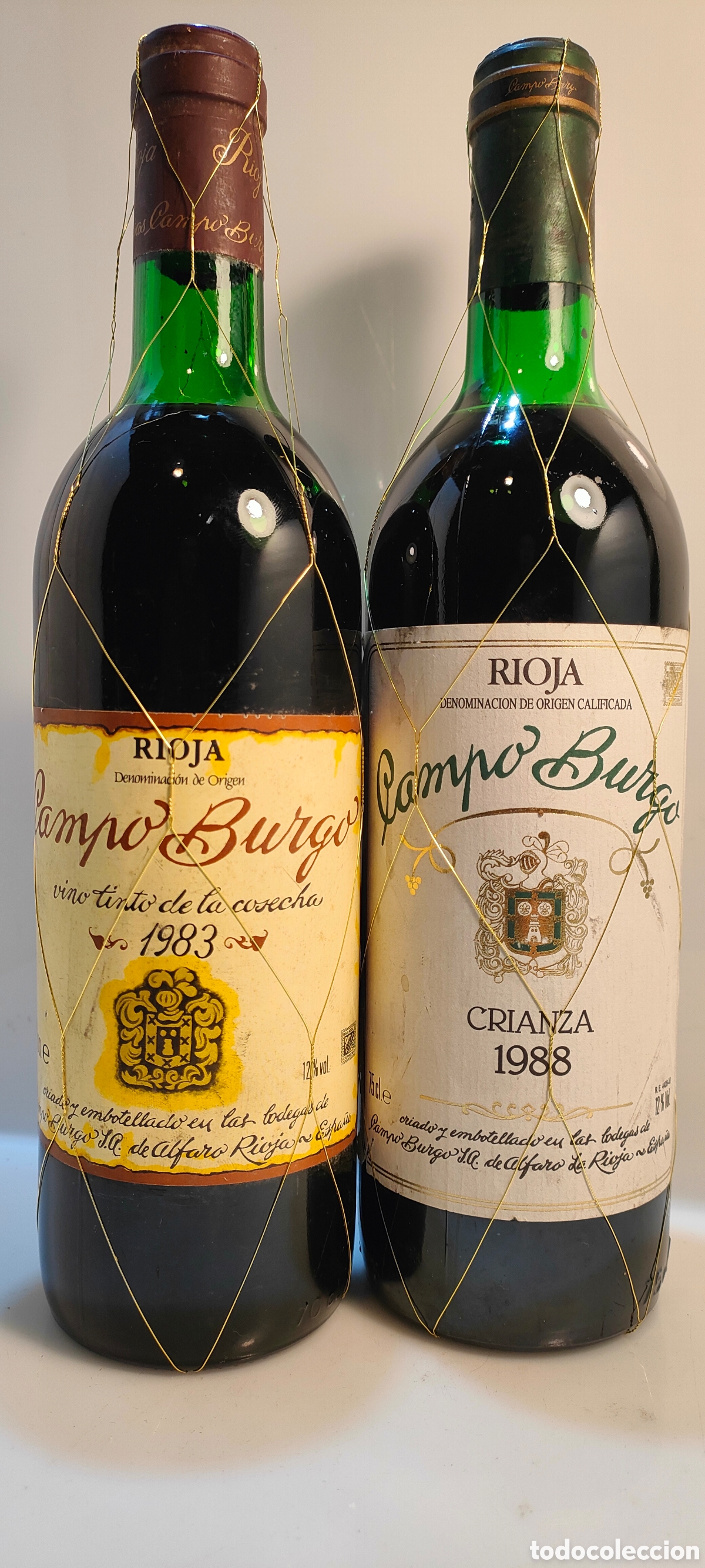 Coleccionismo de vinos y licores: 1983 - 1988 Campo Burgo Rioja Vinos de Crianza