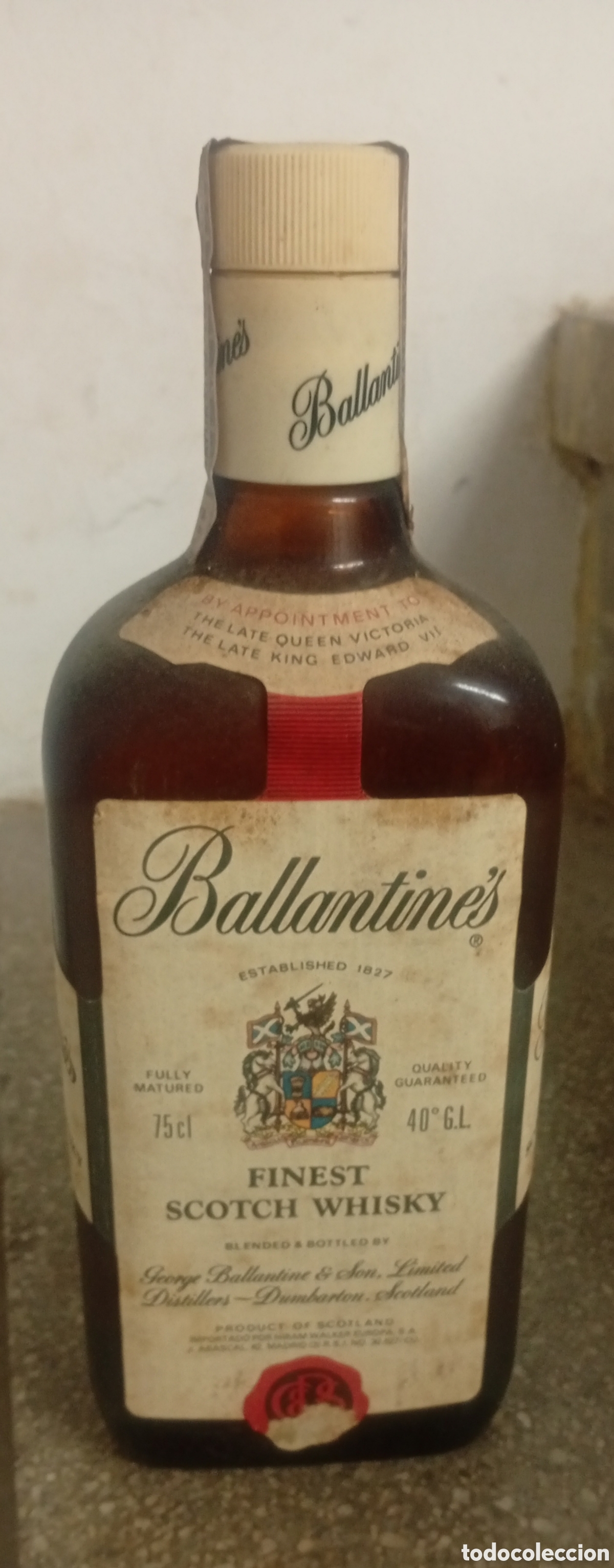 Coleccionismo de vinos y licores: botella whisky Ballantines a&ntilde;os 70 sin abrir