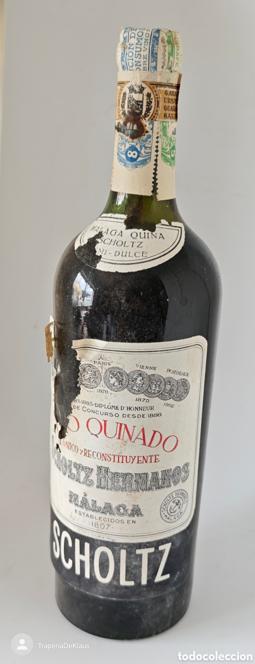 Coleccionismo de vinos y licores: Vino Quinado Scholtz Hermanos. Malaga.