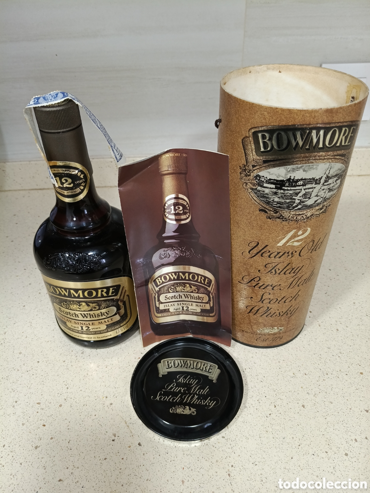 Coleccionismo de vinos y licores: BOTELLA WHISKY BOWMORE. 12 YEARS OLD ISLAY PURE MALT. A&Ntilde;OS 80
