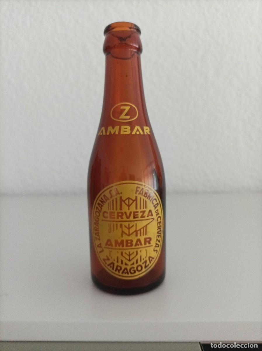 Coleccionismo de vinos y licores: Botellin de cervezas Ambar antiguo