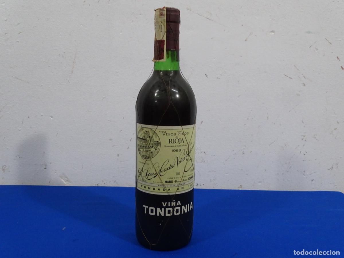 Collection of wines and liquors: BOTELLA VI&Ntilde;A TONDONIA 1988 RESERVA. 75 CL.