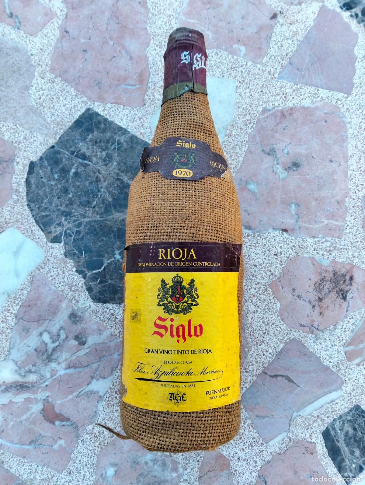 Collectionnisme de vins et liqueurs: Botella de Vino rioja siglo 1970 gran vino tinto de rioja bodegas felix azpilicueta martinez
