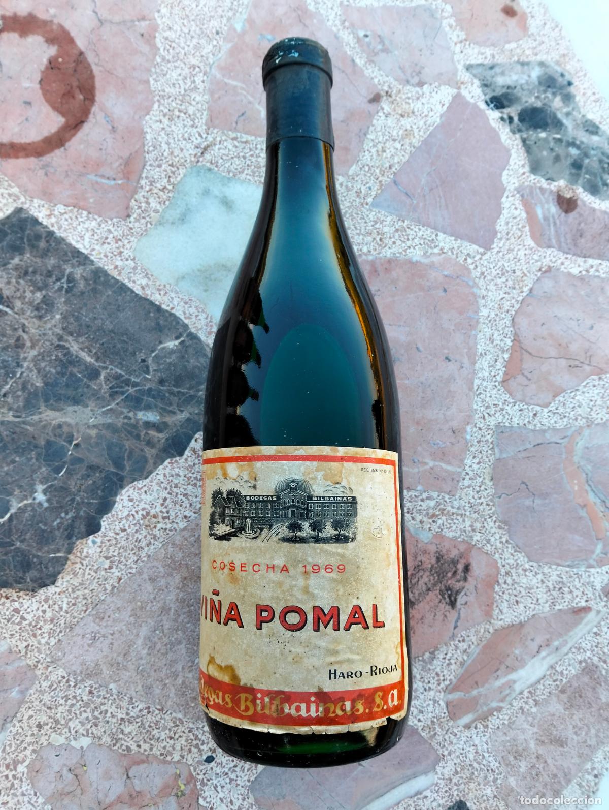 Collectionnisme de vins et liqueurs: Botella de Vino vi&ntilde;a pomal cosecha 1969 haro rioja bodegas bilbainas sa