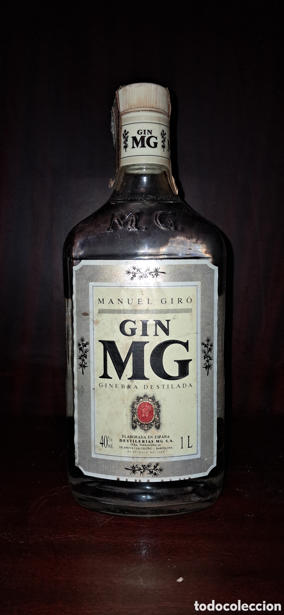 Coleccionismo de vinos y licores: Ginebra Gin MG Vintage - Precintada - A&ntilde;os 80/90 - Colecci&oacute;n