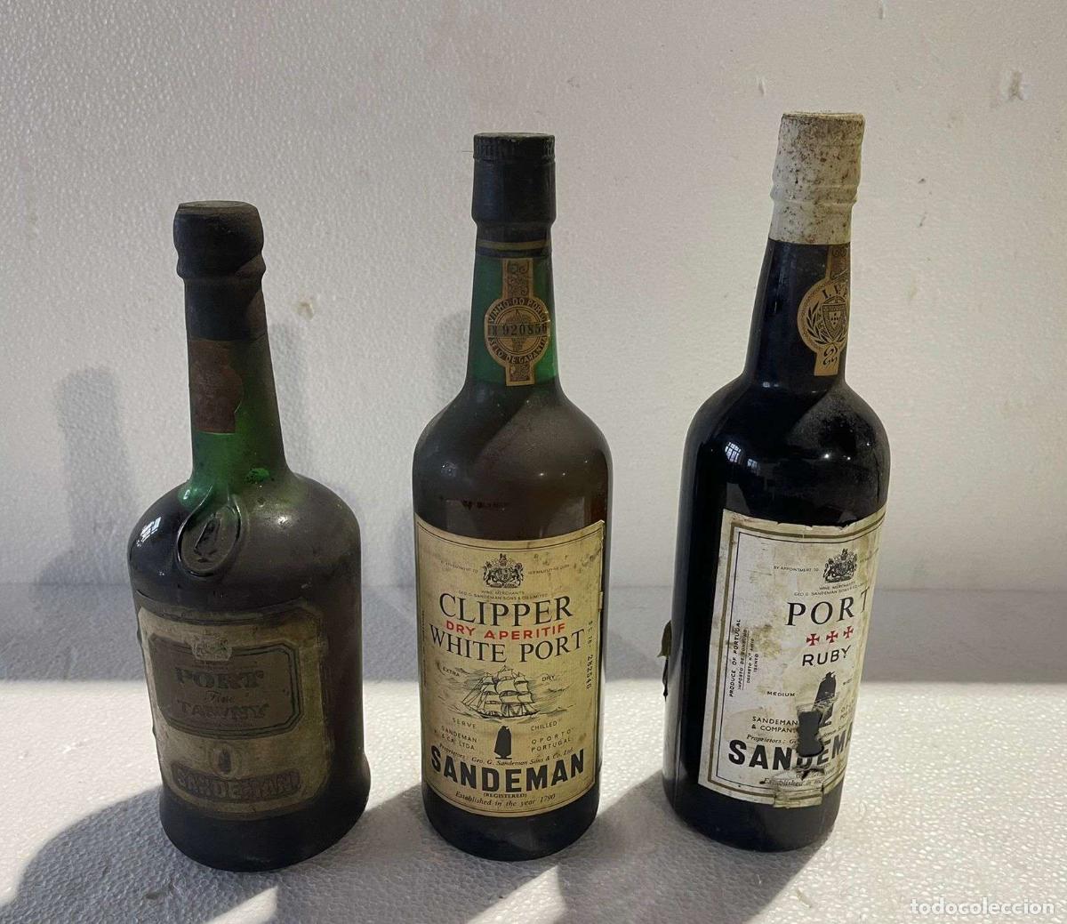 Collection of wines and liquors: Vinos: 3 botellas de vino de Oporto Sandeman.