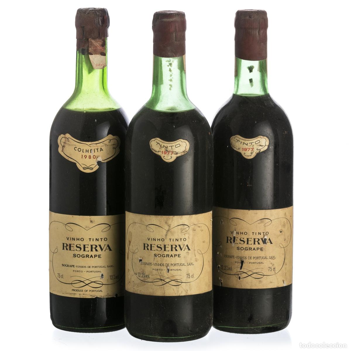 Collection of wines and liquors: Vinos - 3 botellas - Sogrape Reserva 1980 - 1977