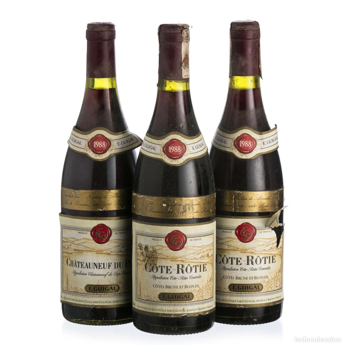Coleccionismo de vinos y licores: Vinos - E. Guigal Rh&ocirc;ne France - C&ocirc;te-R&ocirc;tie de 1988 y Ch&acirc;teauneuf du Pape de 1988