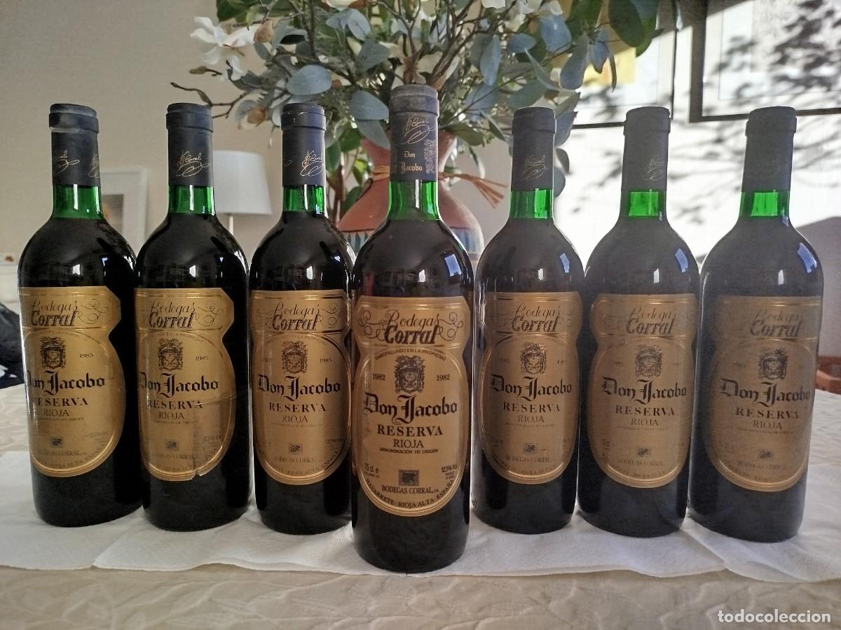 Coleccionismo de vinos y licores: Lote 6 botellas Rioja Don Jacobo Re 1985 m&aacute;s 1 Re 1982 Bodegas Corral