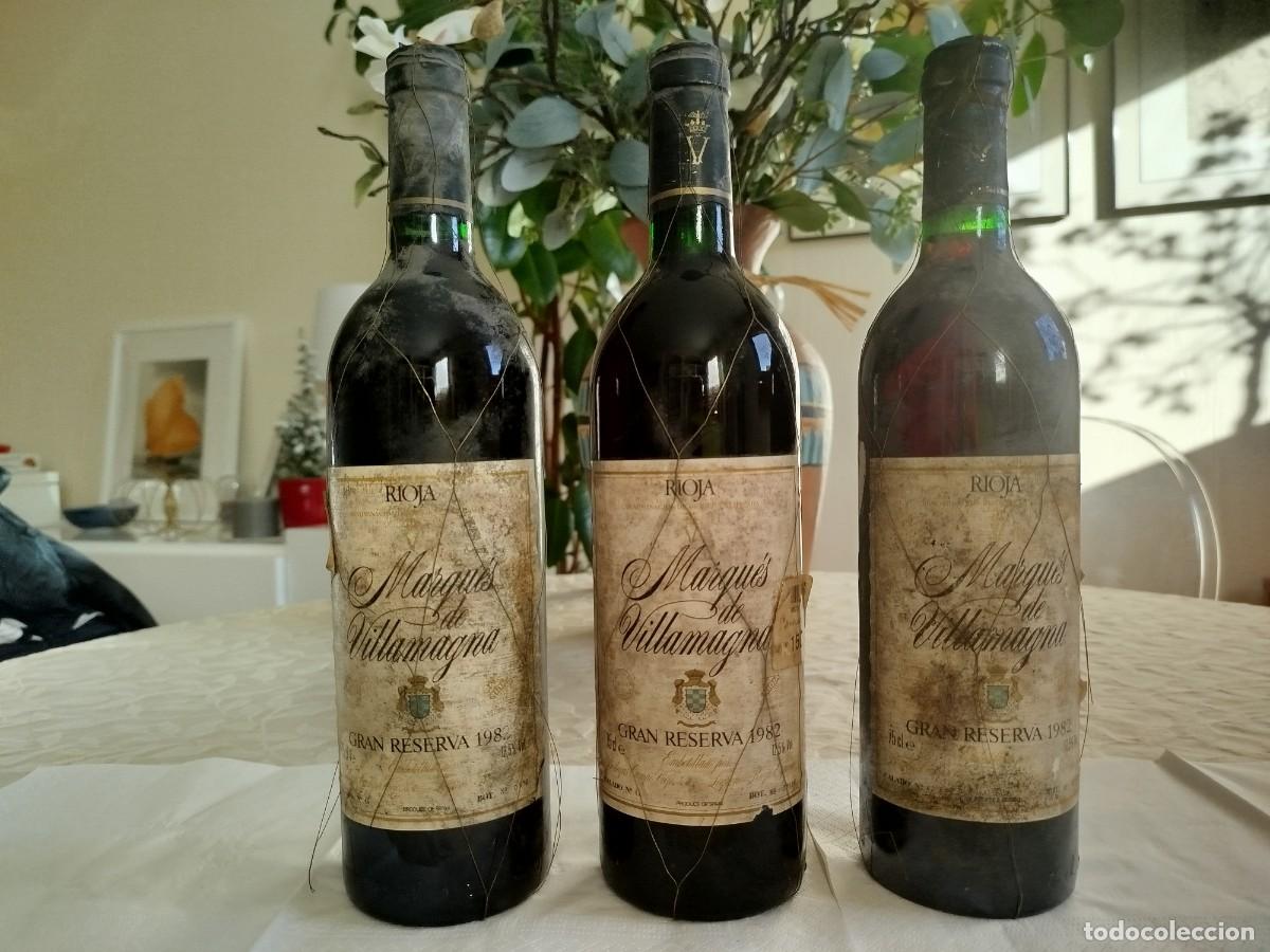 Coleccionismo de vinos y licores: Lote 3 botellas Marqu&eacute;s de Villamagna Gran Reserva 1982