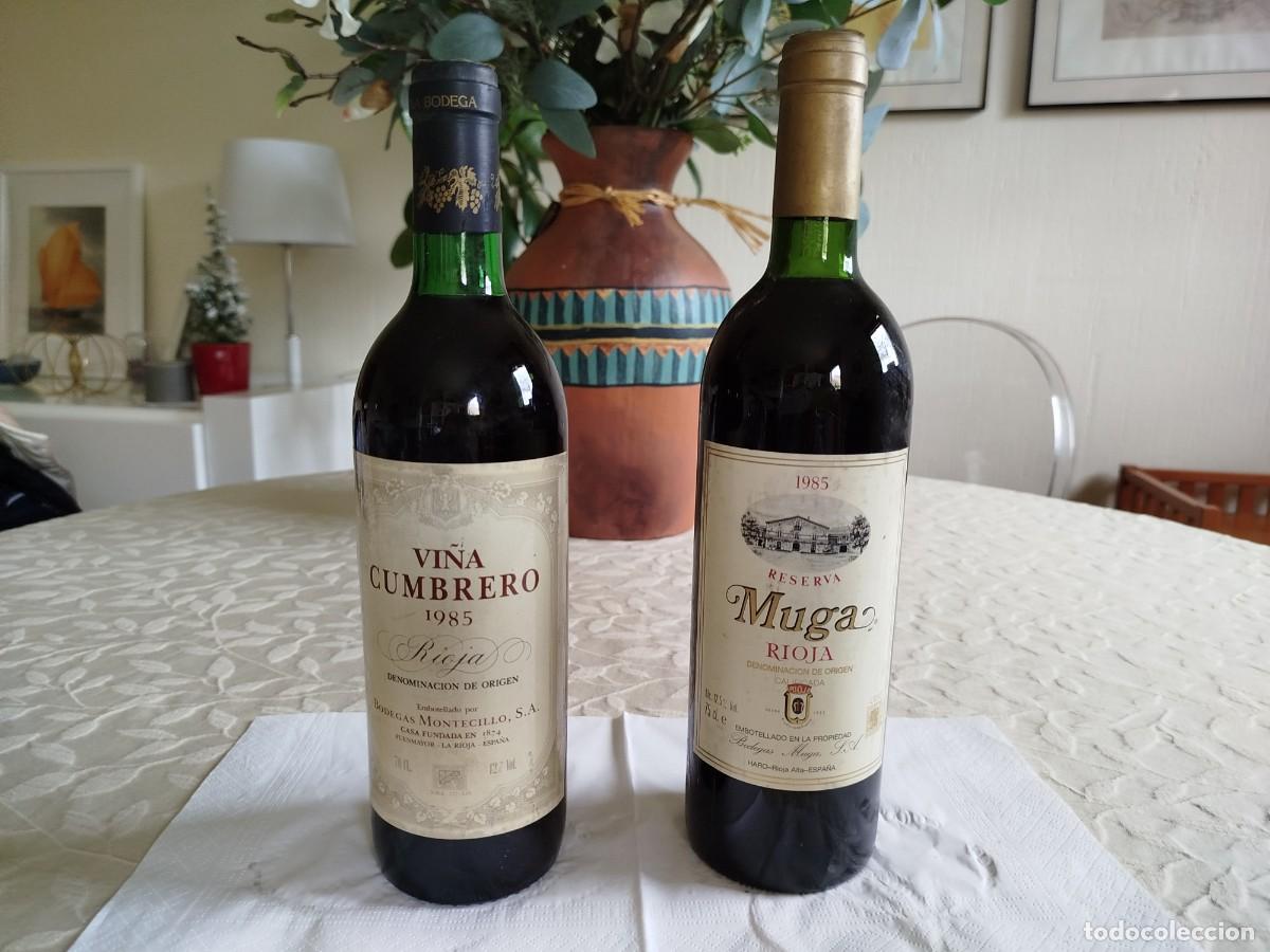 Coleccionismo de vinos y licores: Lote 2 Rioja Muga Reserva 1985 y Vi&ntilde;a Cumbrero Crianza 1985