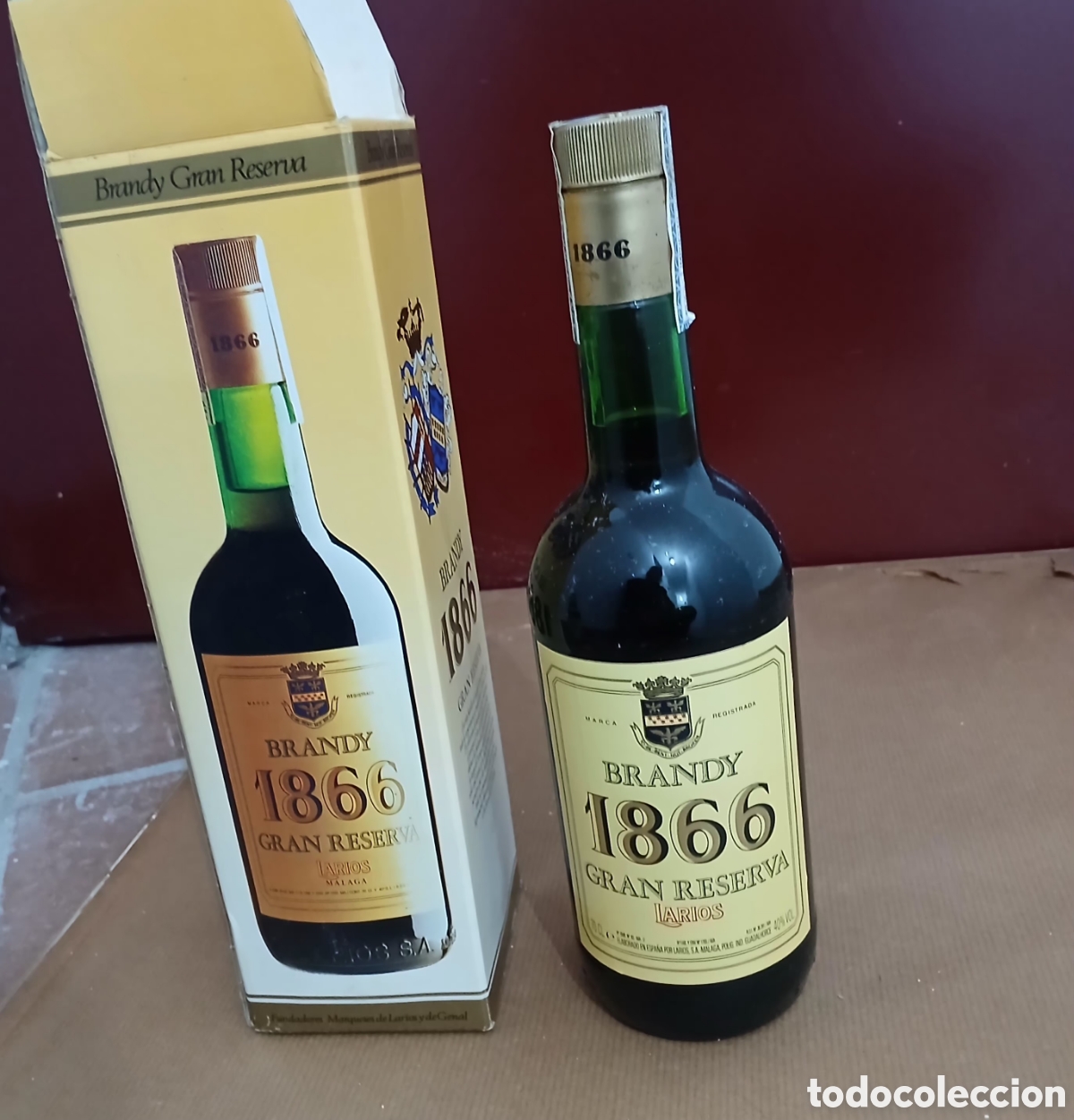 Coleccionismo de vinos y licores: Botella Brandy Gran Reserva 1866 Larios