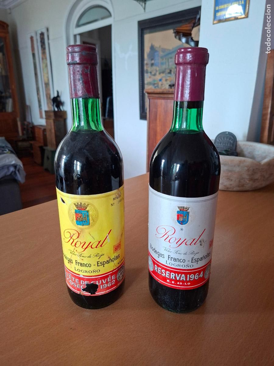 Coleccionismo de vinos y licores: BOTELLAS DE VINO DE COLECCION, 1962 Y 1964.