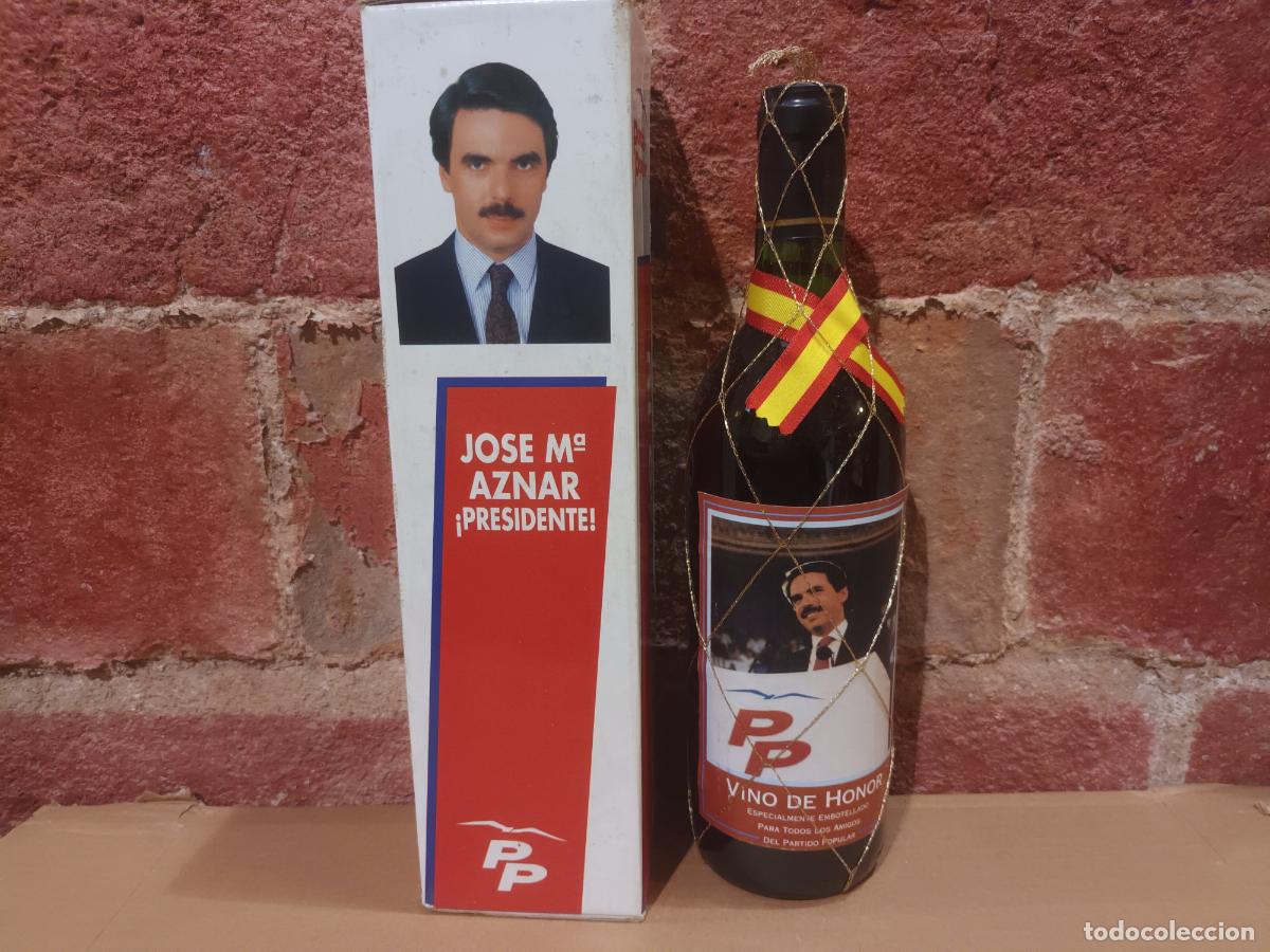 Coleccionismo de vinos y licores: PROPAGANDA POLITICA PP PARTIDO POPULAR. JOSE M AZNAR. BOTELLA VINO. GENTE COMO TU