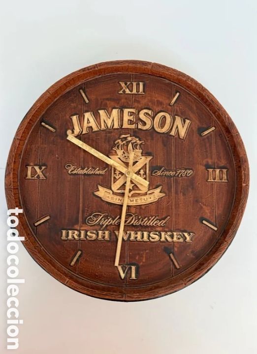Coleccionismo de vinos y licores: Tapa barril reloj jameson