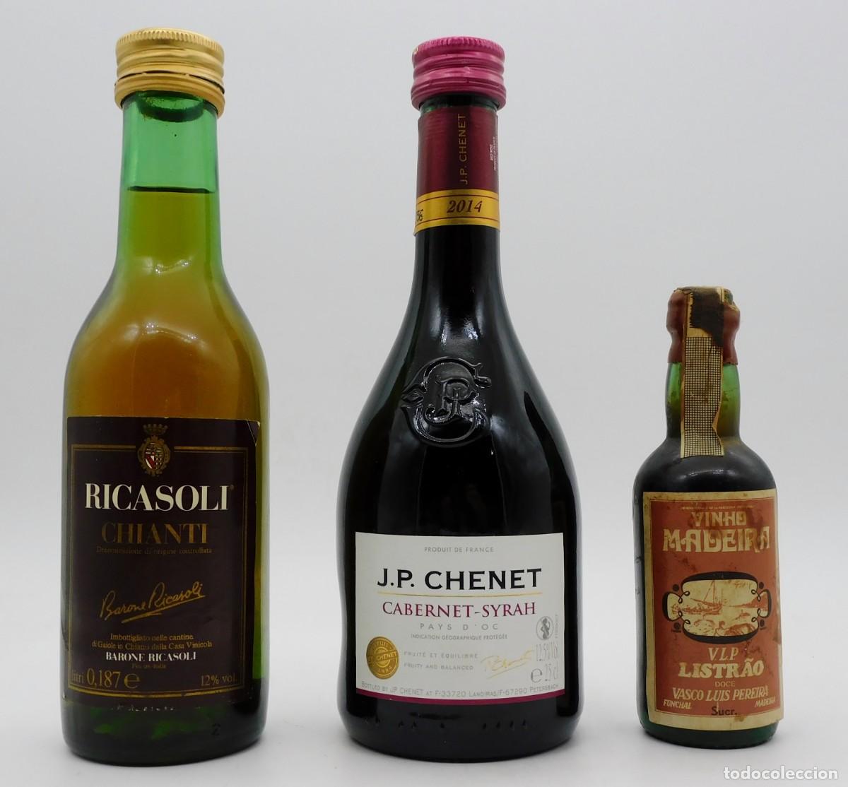 Coleccionismo de vinos y licores: LOTE DE 3 BOTELLINES EXTRANJEROS DE VINO SIN ABRIR. FRANCIA, ITALIA, PORTUGAL