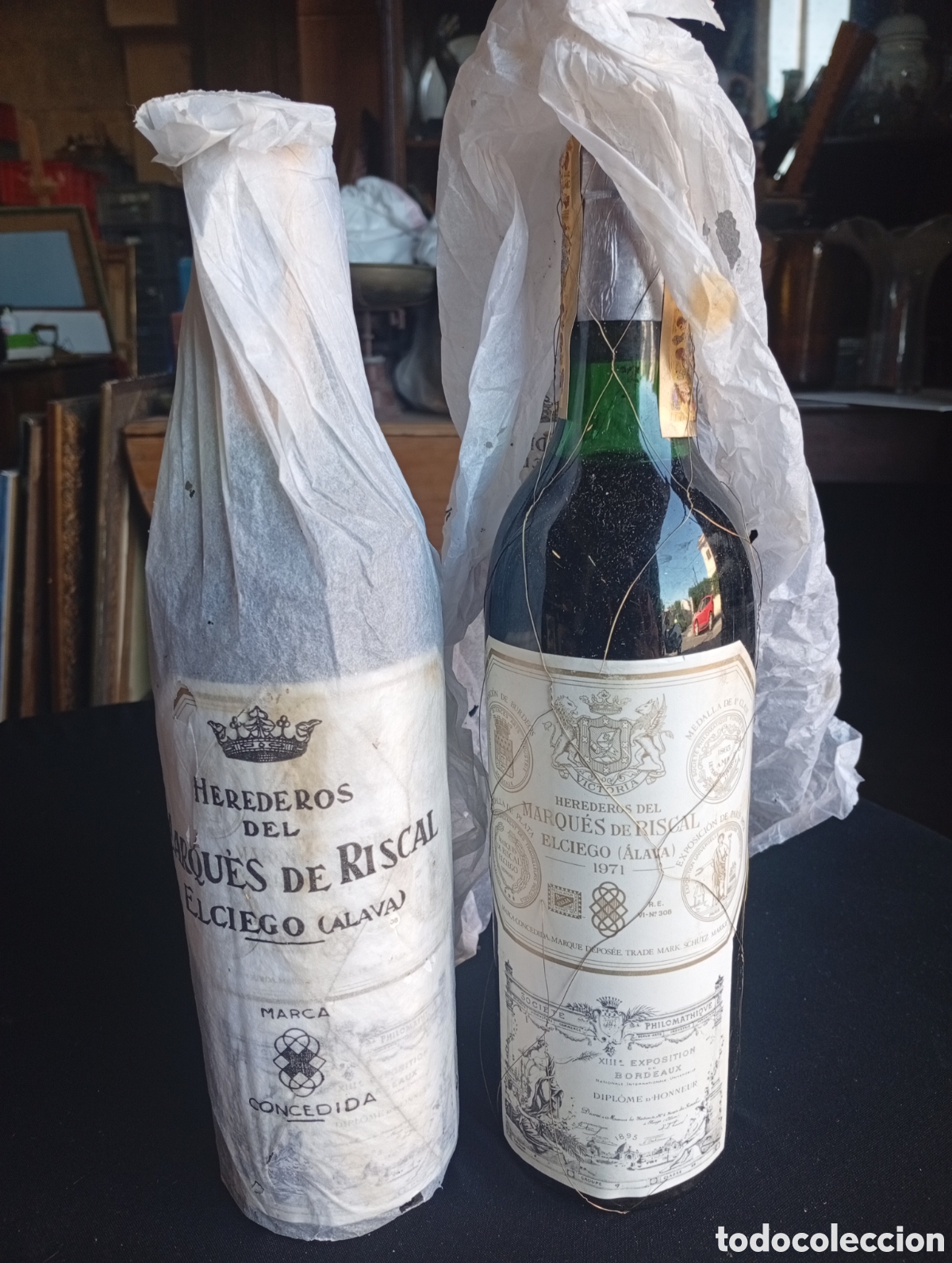 Collection of wines and liquors: 2 botellas marques de riscal 1971