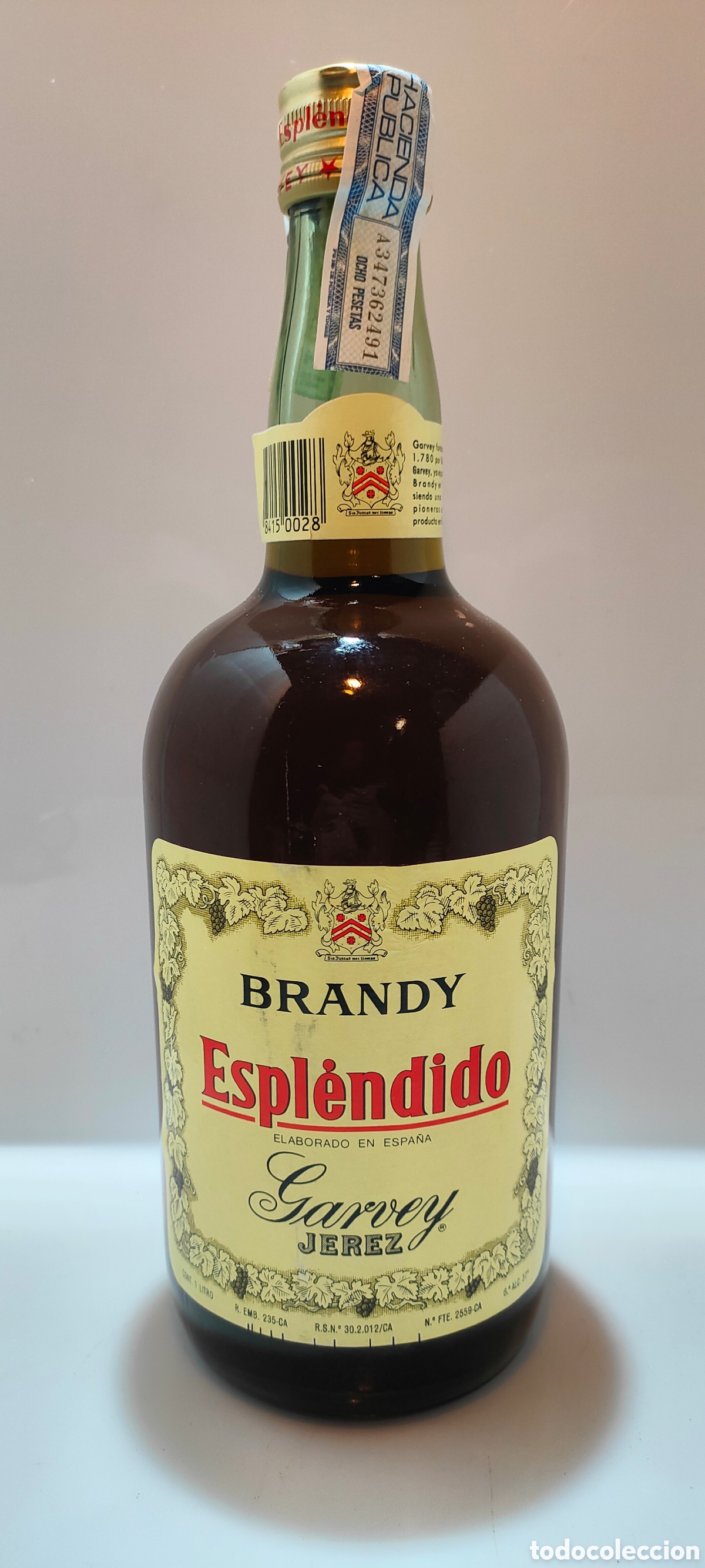 Coleccionismo de vinos y licores: Brandy Expendido Garvey Jerez de 1 litro