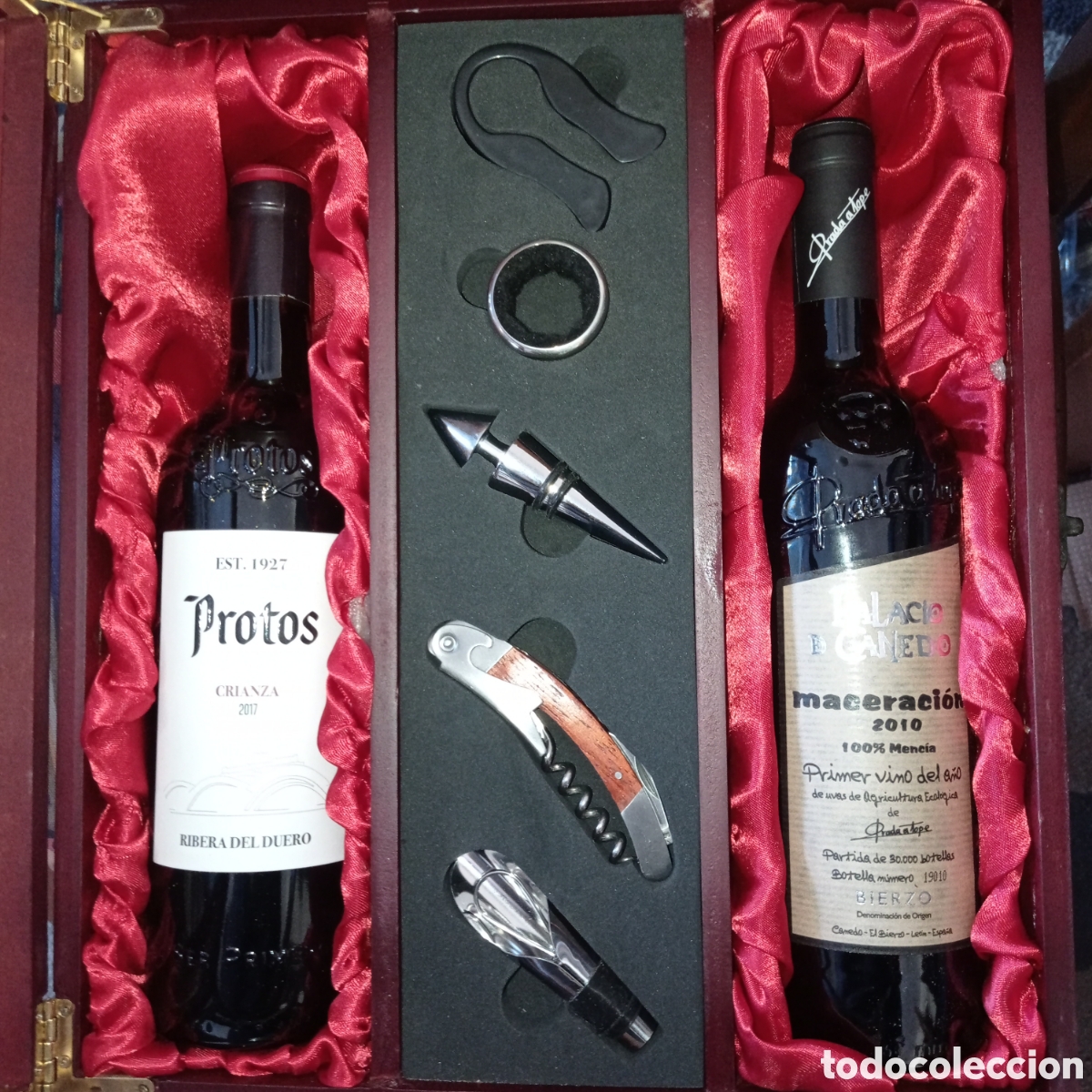 Coleccionismo de vinos y licores: ESTUCHE SOMMELIER CON DOS BOTELLAS DE COLECCION
