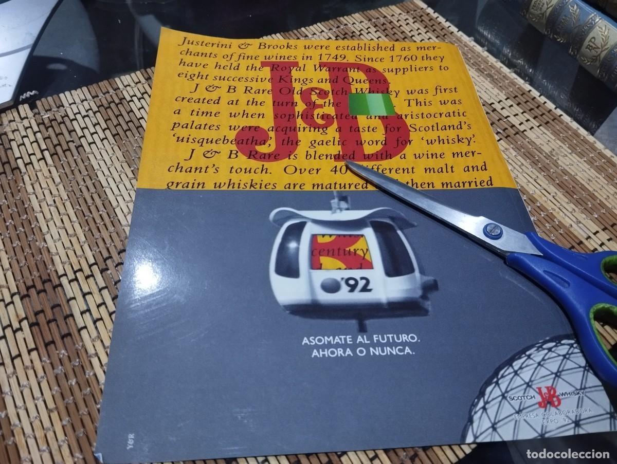 Coleccionismo de vinos y licores: WHISKY JB EXPO 92 ANUNCIO ACARTONADO PUBLICIDAD REVISTA 1992