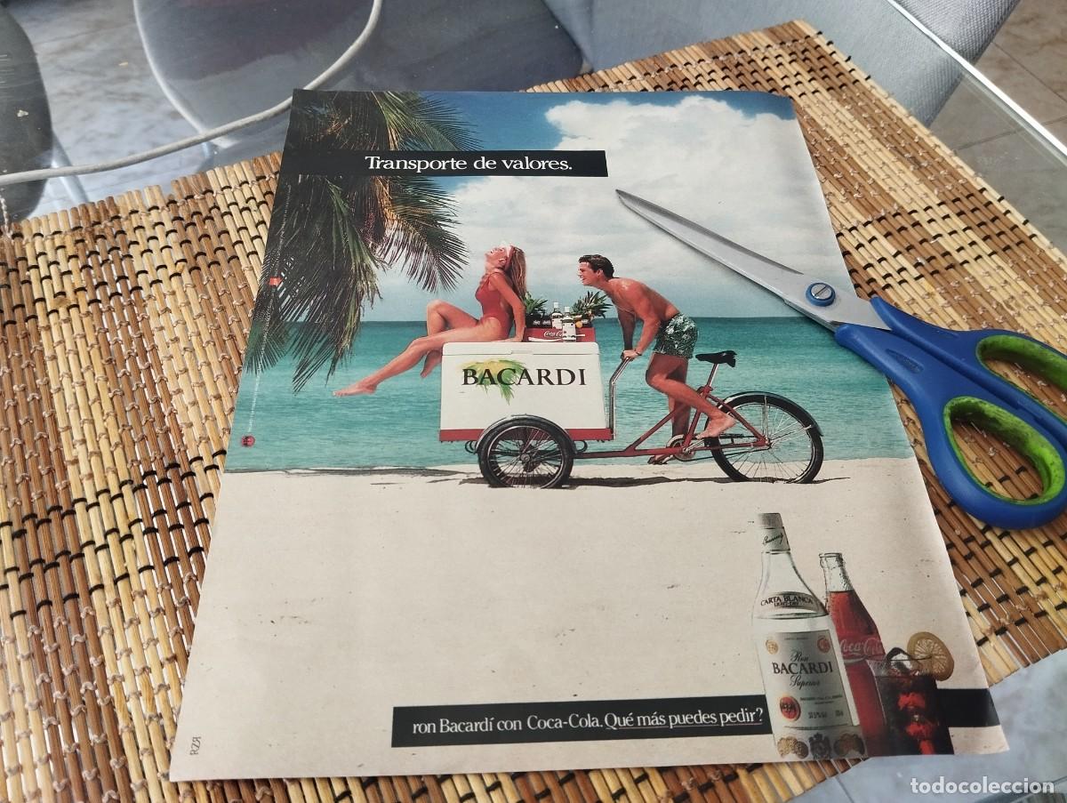 Coleccionismo de vinos y licores: RON BACARDI Y COCA COLA ANUNCIO PUBLICIDAD REVISTA 1990 BONITO PARA ENMARCAR