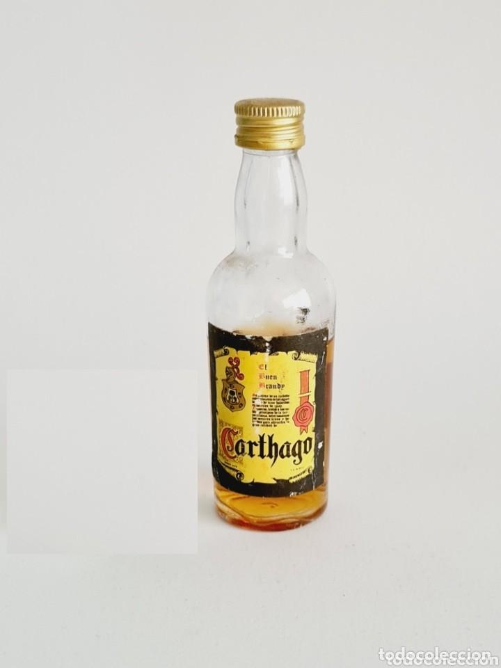 Collectionnisme de vins et liqueurs: BOTELLITA BRANDY CARTHAGO 11.9CM VIDRIO BOTELLIN