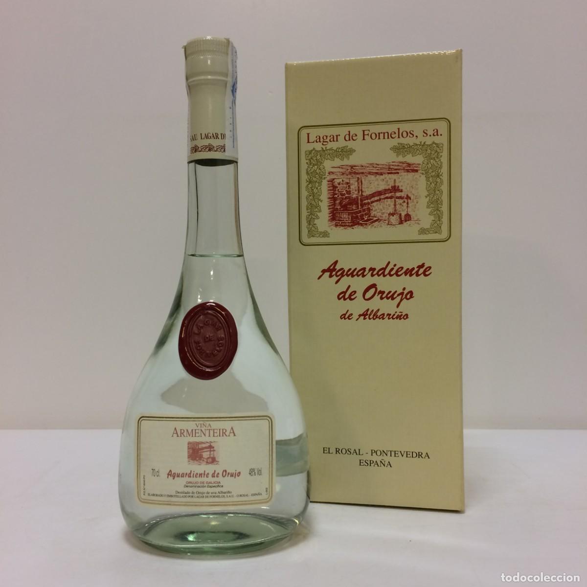 Coleccionismo de vinos y licores: Licor: Aguardiente de Orujo de Albari&ntilde;o, Lagar de Fornelos (Espa&ntilde;a)