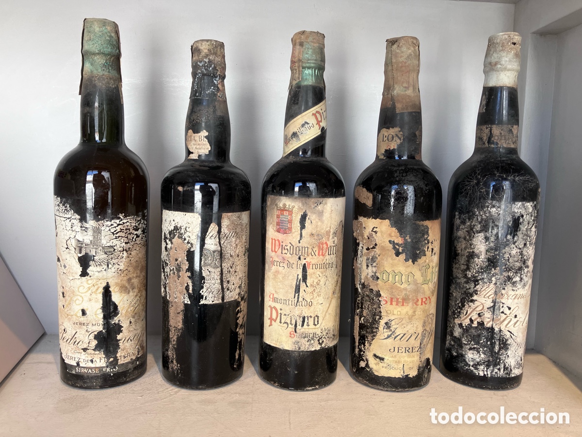 Coleccionismo de vinos y licores: Lote jerez. Fino la ina, agustin blazquez, pizarro, long life, pochola