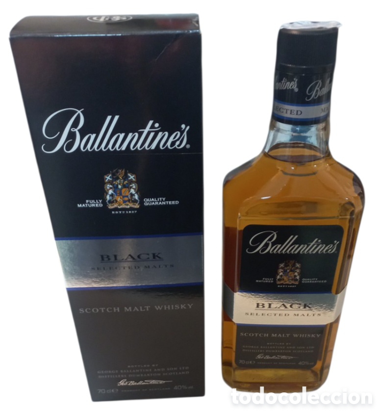 Coleccionismo de vinos y licores: BOTELLA DE WHISKY BALLANTINES BLACK SELECTED MALTS - CON CAJA ORIGINAL - 70 CL. 40&ordm;