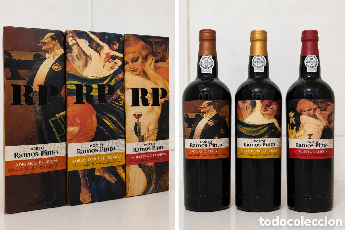 Coleccionismo de vinos y licores: Colecci&oacute;n Ramos Pinto Porto Reserva &ndash; 3 botellas con estuche original