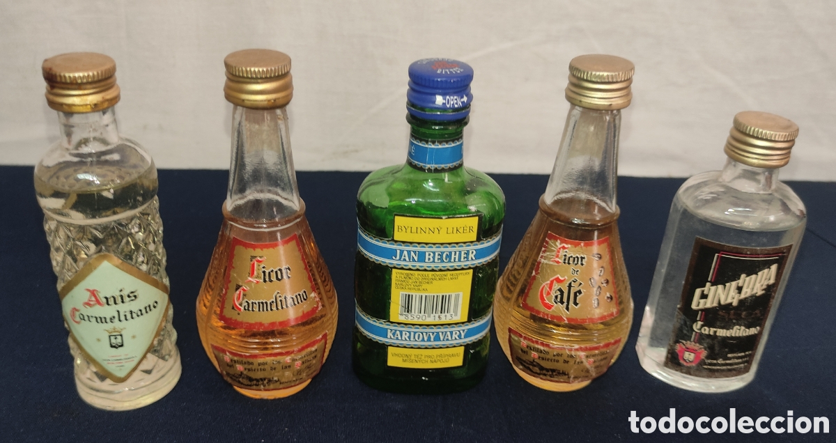 Coleccionismo de vinos y licores: Conjunto 5 botellines licor