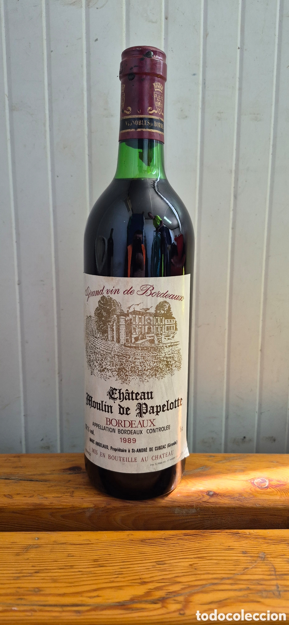 Coleccionismo de vinos y licores: Vino Chateau Moulin de Papelotte Bordeaux 1989