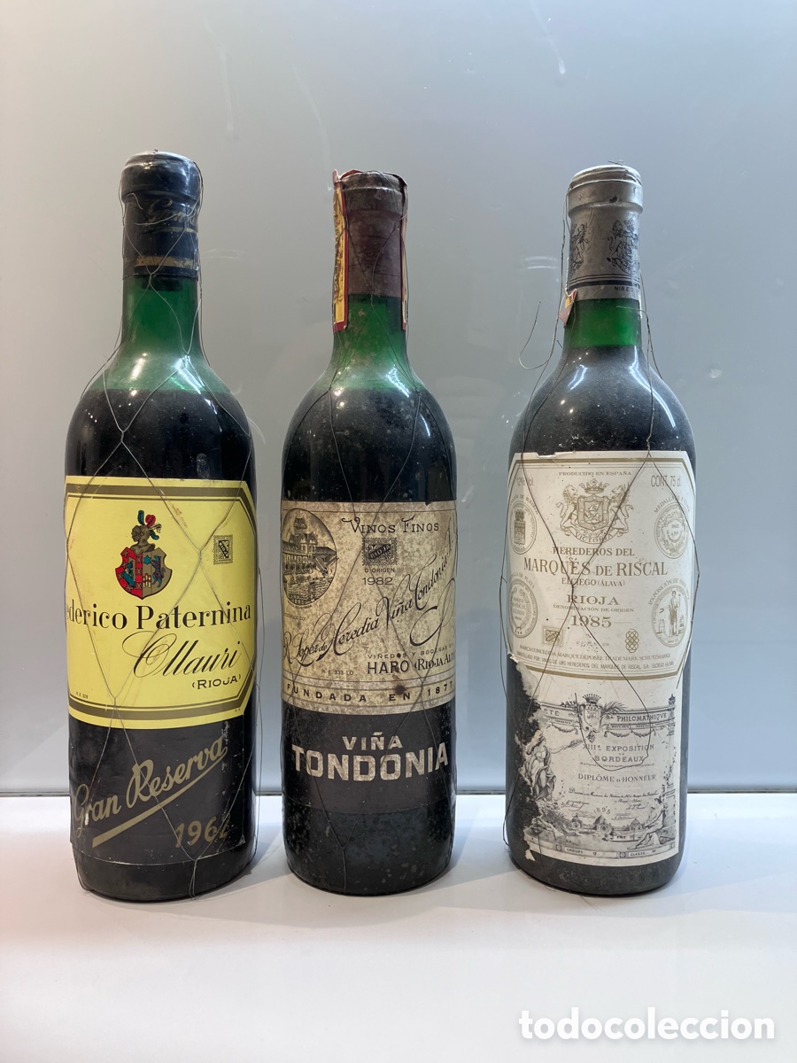 Coleccionismo de vinos y licores: Lote vino Rioja, marques de Riscal, Federico Paternina, vi&ntilde;a Tondonia