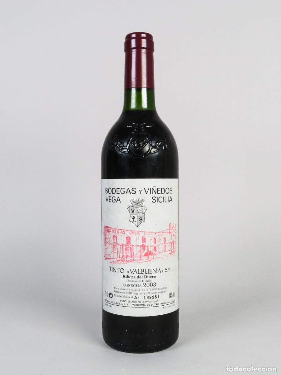 Coleccionismo de vinos y licores: Botella Vega Sicilia vino tinto Valbuena N&ordm; 5 cosecha de 2003