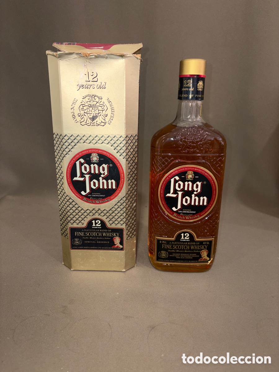 Coleccionismo de vinos y licores: Antigua botella LONG JOHN,12 a&ntilde;os,en su caja original*NUNCA ABIERTA*ver fotos