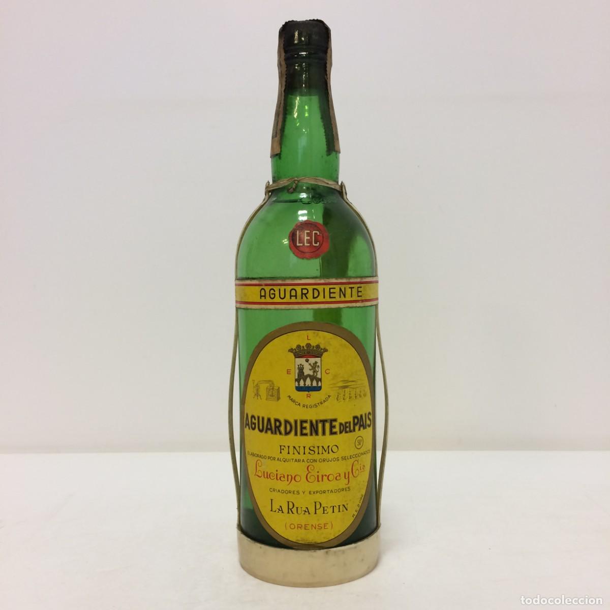 Coleccionismo de vinos y licores: Licor: Aguardiente del Pais Finisimo, Luciano Eiroa y Cia., Sello 8 Pesetas (Orense)
