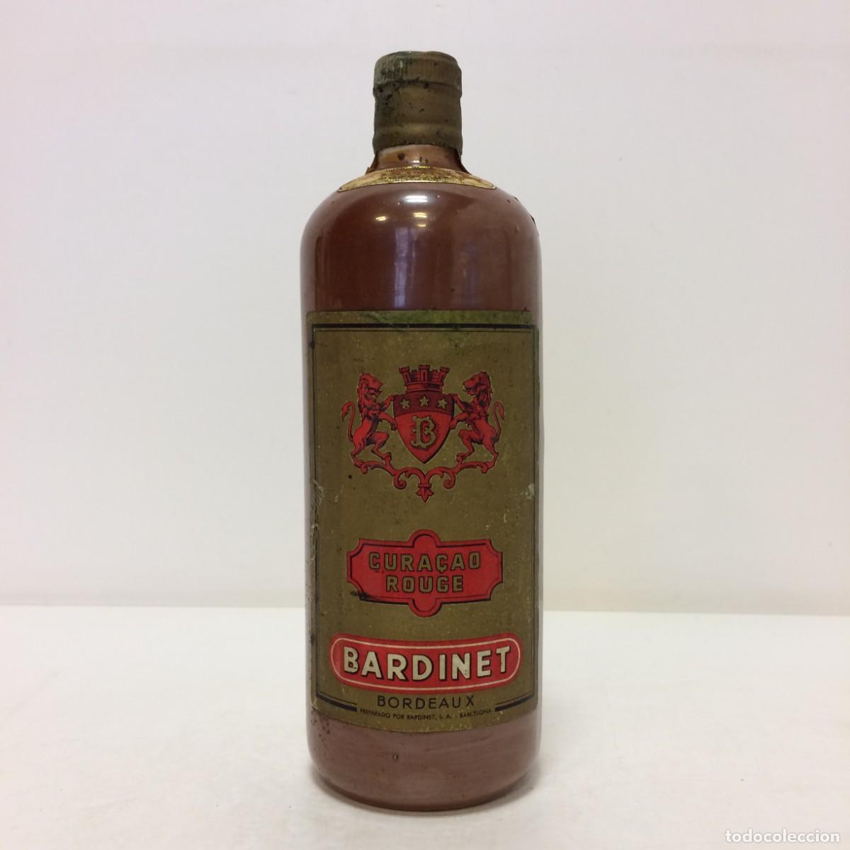 Coleccionismo de vinos y licores: Licor: Curacao Rouge, Bardinet, Sello 4 Pesetas (Bordeaux)