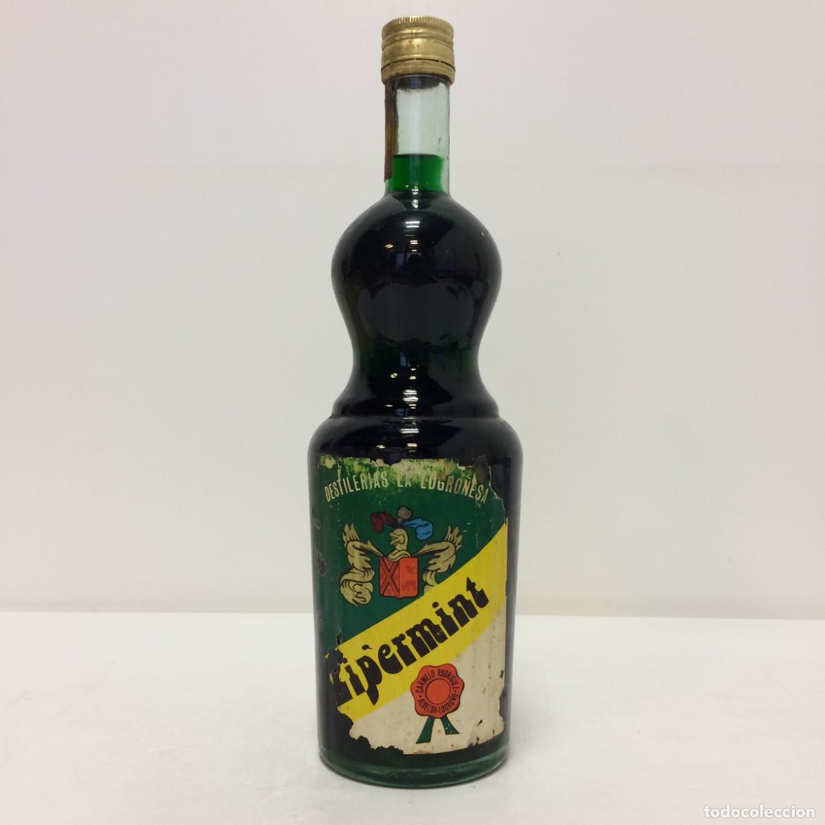 Coleccionismo de vinos y licores: Licor: Peppermint / Pipermint, Destilerias La Logro&ntilde;esa, Carmelo Rodriguez (Logro&ntilde;o)