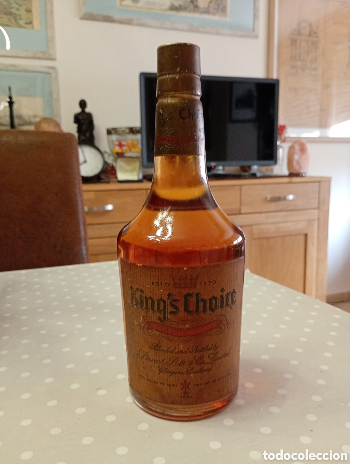 Coleccionismo de vinos y licores: Botella De Whisky - King's Choice Scoth Whisky - Stewart Pott & Co, Glasgow Scotland - Precintada