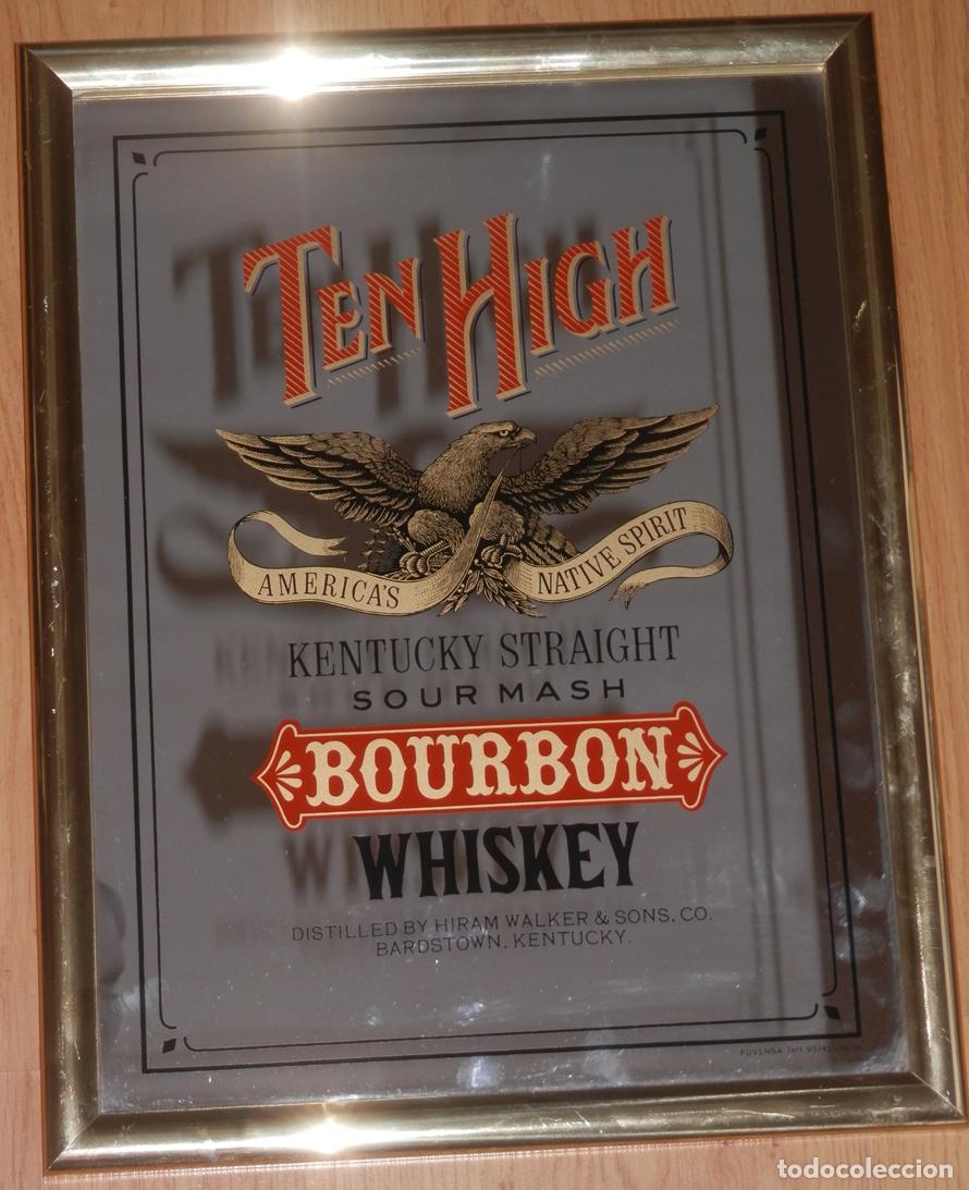 Coleccionismo de vinos y licores: ESPEJO VINTAGE DEL WHISKY TEN HIGH