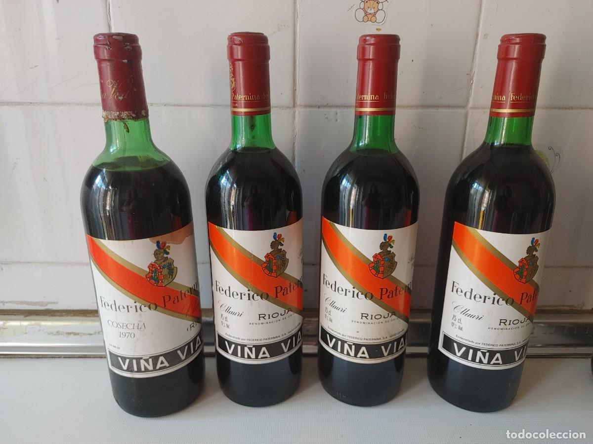 Coleccionismo de vinos y licores: botellas de vino paternina,1 del a&ntilde;o 1970 y las otras 3 del a&ntilde;o 1982,precintadas