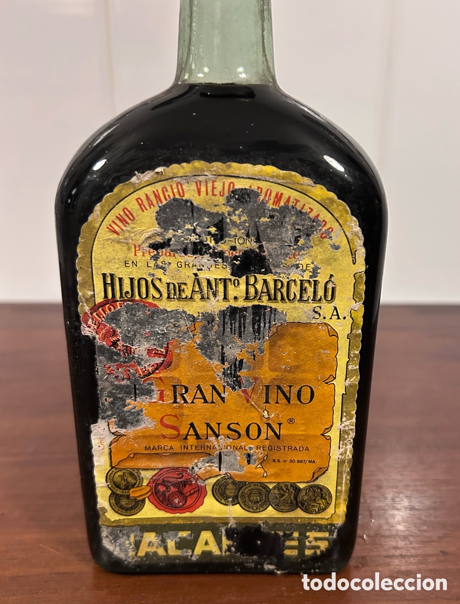 Coleccionismo de vinos y licores: GRAN VINO SANS&Oacute;N . BARCARLES. M&Aacute;LAGA. QUINA. BOTELLA PRECINTADA Y LLENA