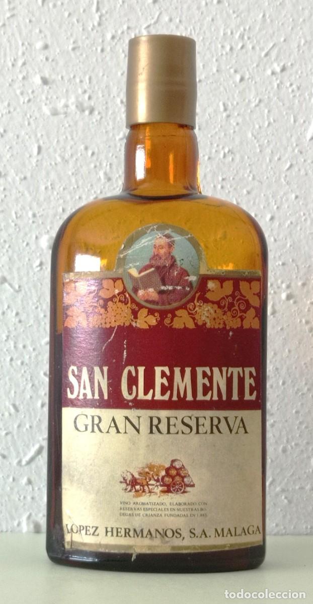 Coleccionismo de vinos y licores: BOTELLITA BOTELL&Iacute;N SAN CLEMENTE ''GRAN RESERVA'' (L&Oacute;PEZ HERMANOS, S.A.) M&Aacute;LAGA (11,7cm ALTO)