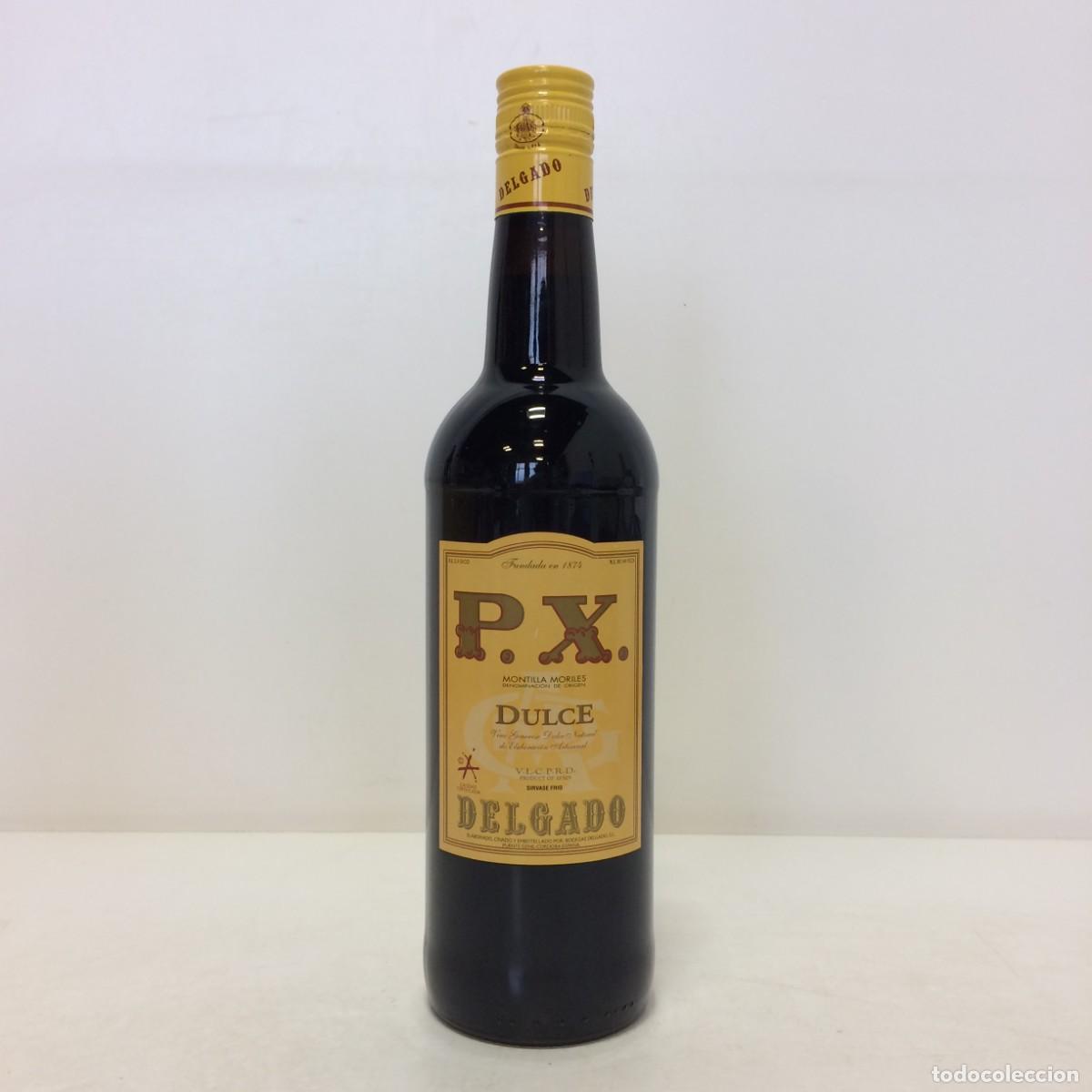 Coleccionismo de vinos y licores: Vino: P.X. Dulce, Bodegas Delgado (Montilla Moriles)