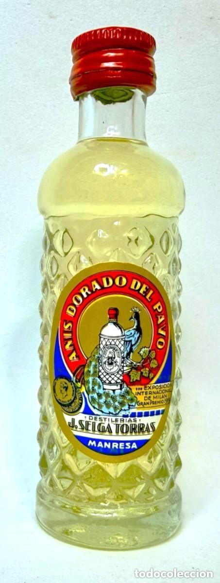Coleccionismo de vinos y licores: BOTELLIN ANIS DORADO DEL PAVO